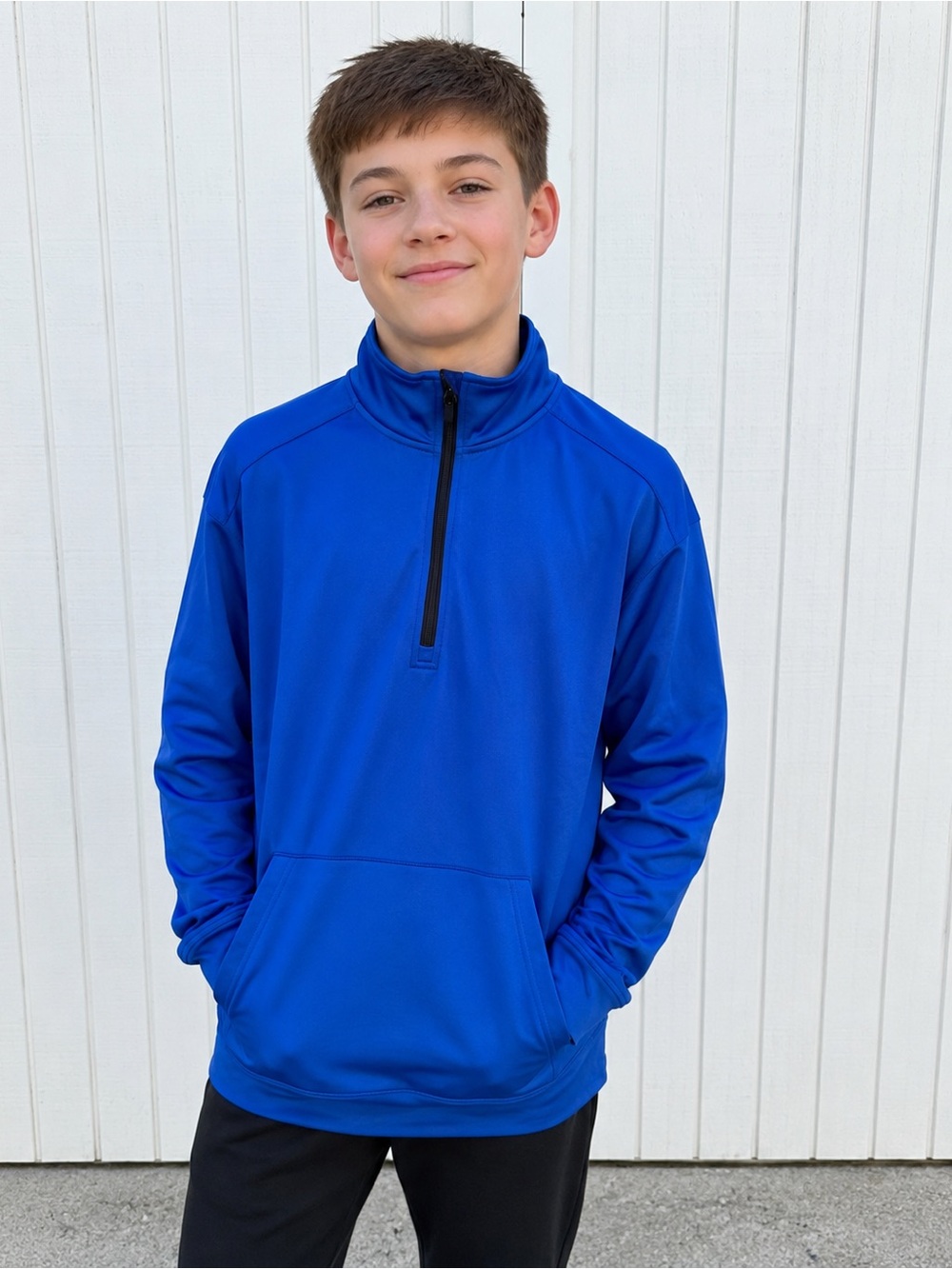 Youth Royal Blue Quarter-Zip Pullover – Youth Large – NWT